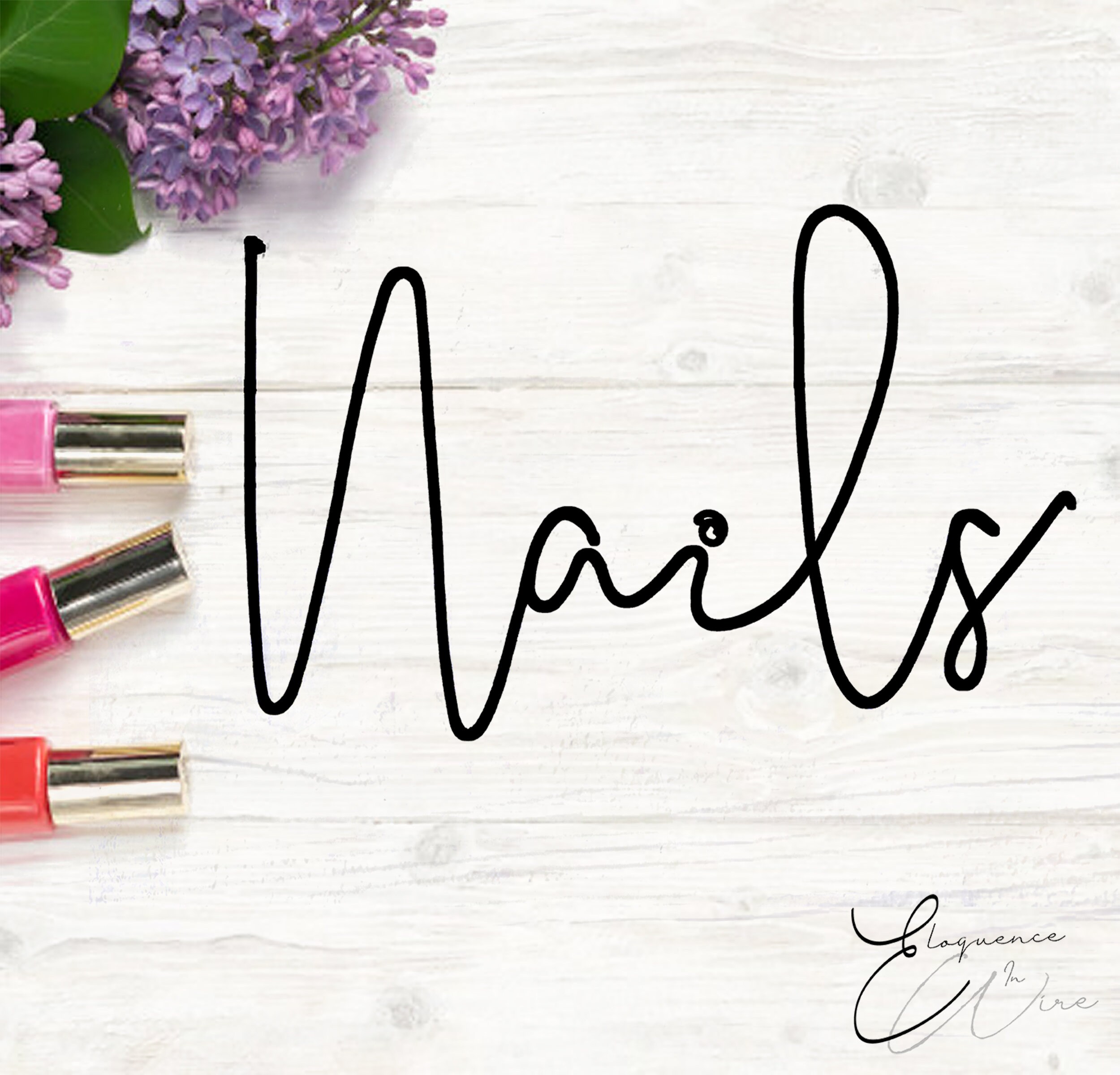 NAILS Wall sign Wire Word Wall Art Decoration Floating 3d Etsy