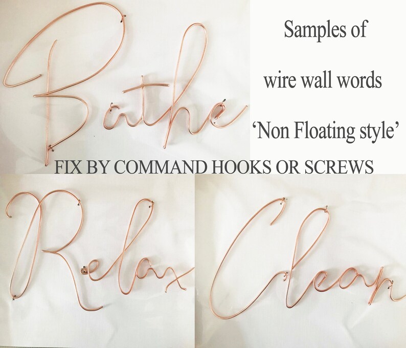 LARGE Size Wire Word Wall Art Decoration CUSTOM WORDS Etsy