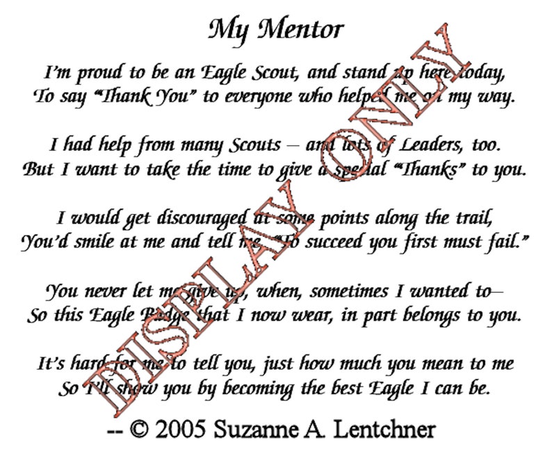 Scout Leader Thank You Gift Unique Mentor Gift Leader Gift Scoutmaster Plaque Leader Appreciation Plaque Scout Leader Poem Original Poems