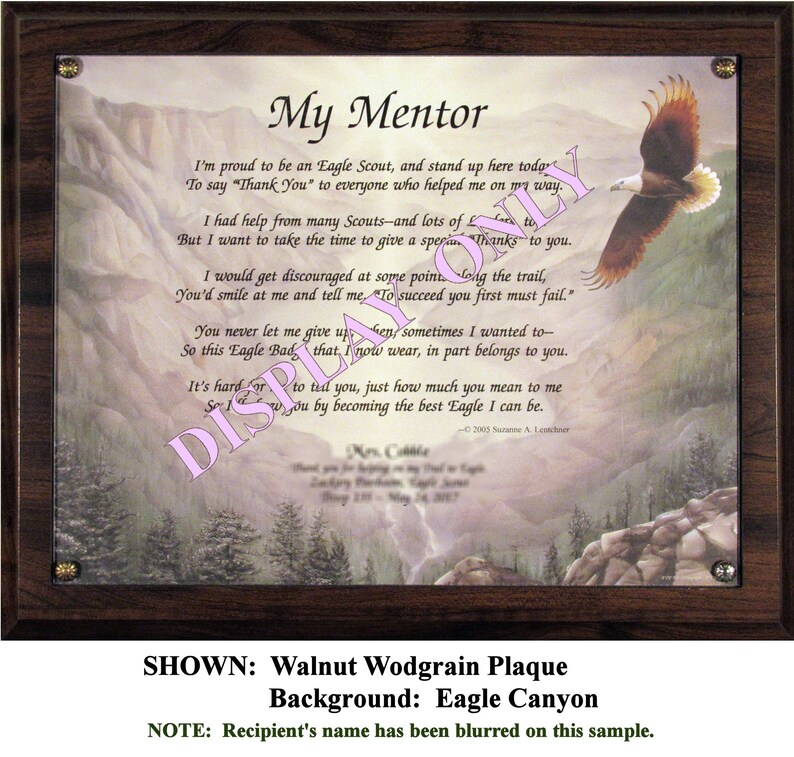 Scout Leader Thank You Gift Unique Mentor Gift Leader Gift Scoutmaster Plaque Leader Appreciation Plaque Scout Leader Poem Original Poems