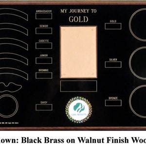 Journey to Gold Plaque for Bridge Patches, Gold Award Ceremony Gift Girl Scout Patch Plaque - Scout Gift Scout Brag Plaque image 3