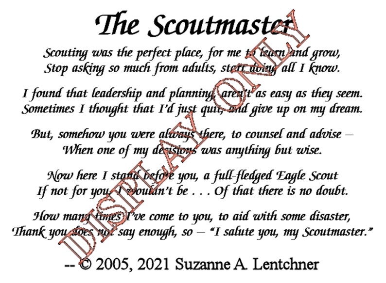 Scout Leader Thank You Gift Unique Mentor Gift Leader Gift Scoutmaster Plaque Leader Appreciation Plaque Scout Leader Poem Original Poems
