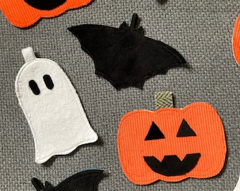 Halloween Decorations - set of 3 - pumpkin - bat - ghost