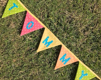 Pastel Personalised Letter Bunting 1.80 per flag, party bunting, custom bunting