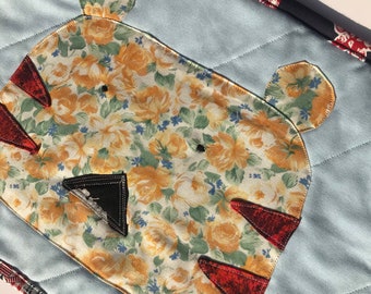 Quilted Tiger Animal Placemat, 100% cotton, handmade and unique.
