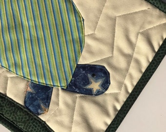 Quilted Tortoise Animal Placemat, 100% cotton, handmade and unique.