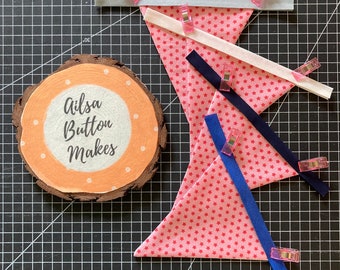 Handmade star print bunting, bedroom decoration, nursery bunting, personalised bunting