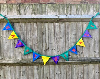 Happy Diwali Bunting, Diwali Celebration banner, colourful Diwali bunting, Diwali festival bunting, Rangoli colours.
