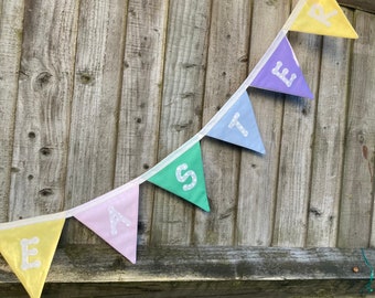 Easter Bunting, Easter Celebration, banner, Bright colours, Handmade, reusable, eco friendly