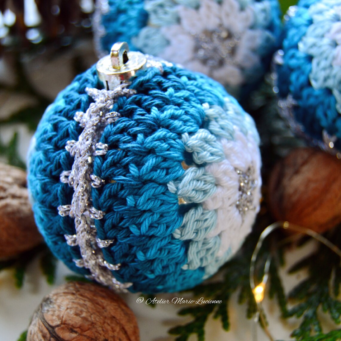 Gehäkelte Weihnachtskugeln gehäkelte Christbaumkugeln 3er Etsy
