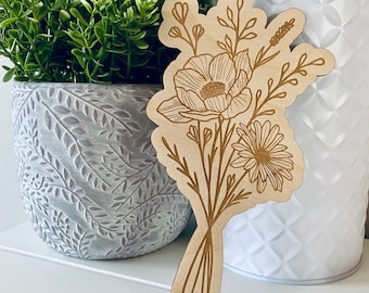 Wooden engraved flower bouquet, wood floral arrangement, Mother’s Day flowers, Grandmother gift, Mother’s Day gift, bouquet wooden flowers