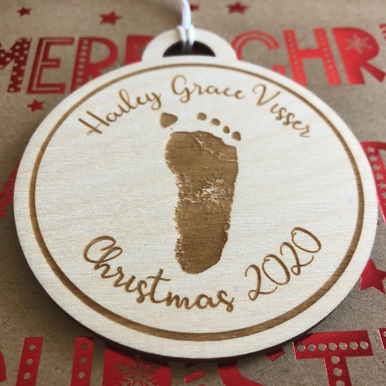 Handprint Ornament Footprint Custom ornament Christmas Etsy