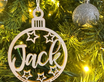 Custom Name Ornament, Personalized Ornament, Custom wooden Ornament, Wooden Christmas Ornament, Custom Stocking tag, Christmas, Reusable