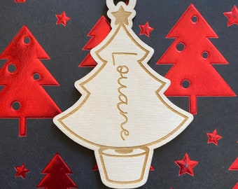 Custom Christmas Ornament, Wooden Stocking Tag, Present Tag, Wooden ornament, Reusable wooden tag, Personalized ornament