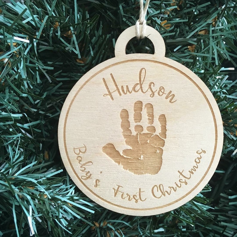 Handprint Ornament Footprint Custom ornament Christmas Etsy