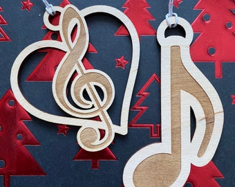 Treble Clef Ornament, Music Note Ornament, Music Teacher Gift, Music theme, Music decor, Christmas Ornament, Music Lover, Music Note Tag