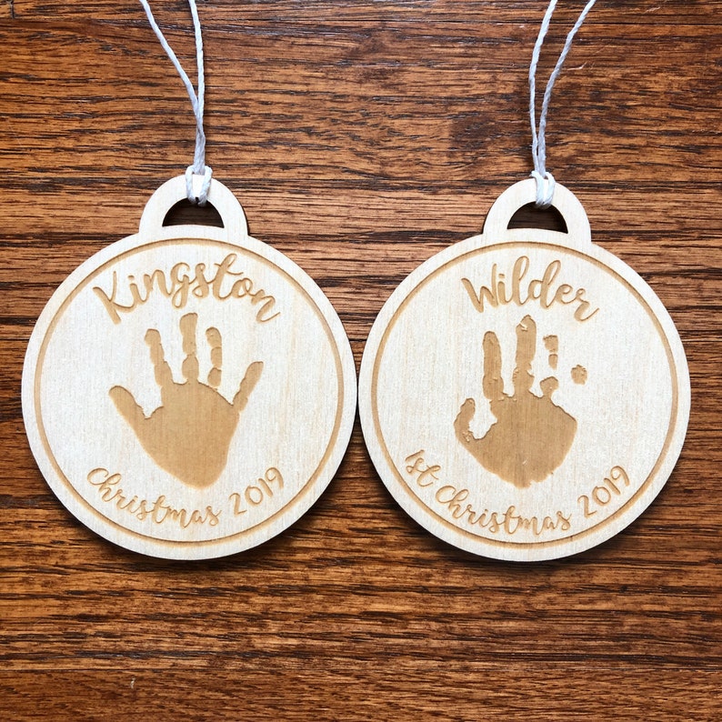 Handprint Ornament Footprint Custom ornament Christmas Etsy