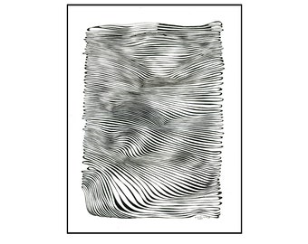 Phénomène de lignes XIV, art original et fait à la main, dessin au stylo, dessin à l'encre et au stylo, une œuvre d'art, A3