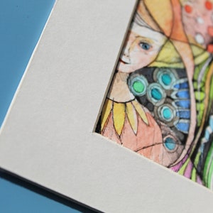Zwei Engel , Original Unikat, Aquarell-Zeichnung, Wunderland, Tröster,  Underlandet, fühlender Engel