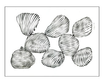 Linea Fenomeno XVII, Originale , Rete, Alghe, Arte fatta a mano, Disegno a penna, Disegno con inchiostro e penna, A3