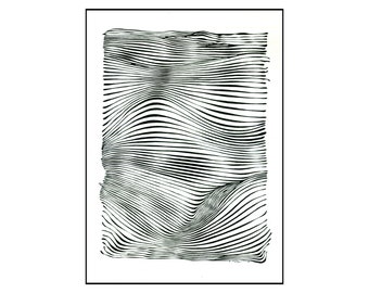 Lines phenomenon XV, original, handmade art, pen drawing, drawing with ink and pen, a work of art, A3