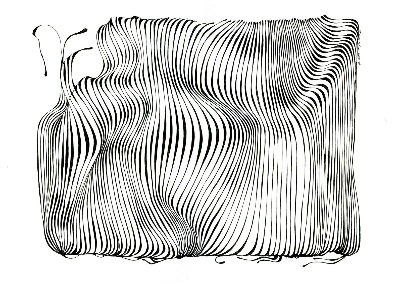 Lines Phenomenon XIII, Original, Handmade Art, Pen Drawing, Drawing ...