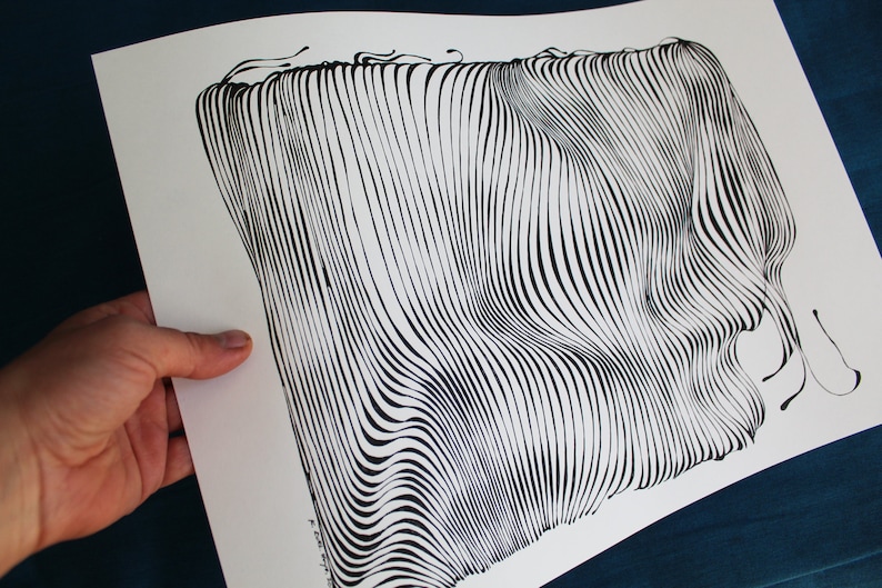 Drawings That Include Line Lines Phenomenon XIII, Original, Handmade Art, Pen Drawing, Drawing ...
