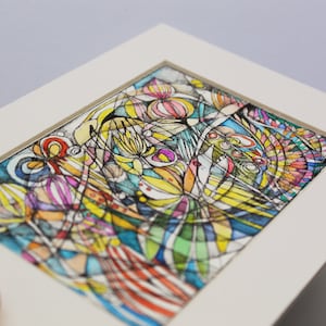 Blumen Tanz XII Aquarellmalerei Original Unikat,handmade art, Regenbogen,Wiese, Komposition, Aquarell ,
