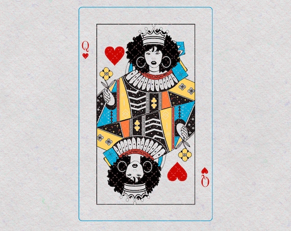 Queen Of Hearts Png Playing Card Queen Hearts Queen Gift Etsy