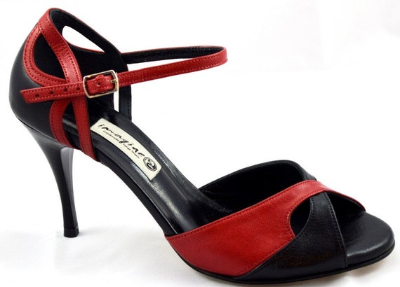 envase márketing Acelerar Zapatos tango para mujer estilo peep toe en piel suave negra - Etsy México