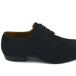 Zapatos de baile de tango argentino para hombre en piel serraje burdeos o negro imagen 4