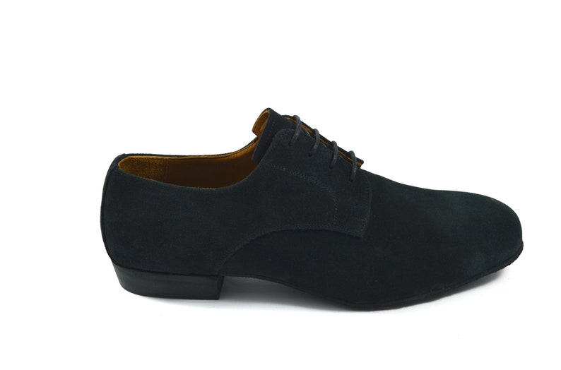 Zapatos de baile de tango argentino para hombre en piel serraje burdeos o negro imagen 4