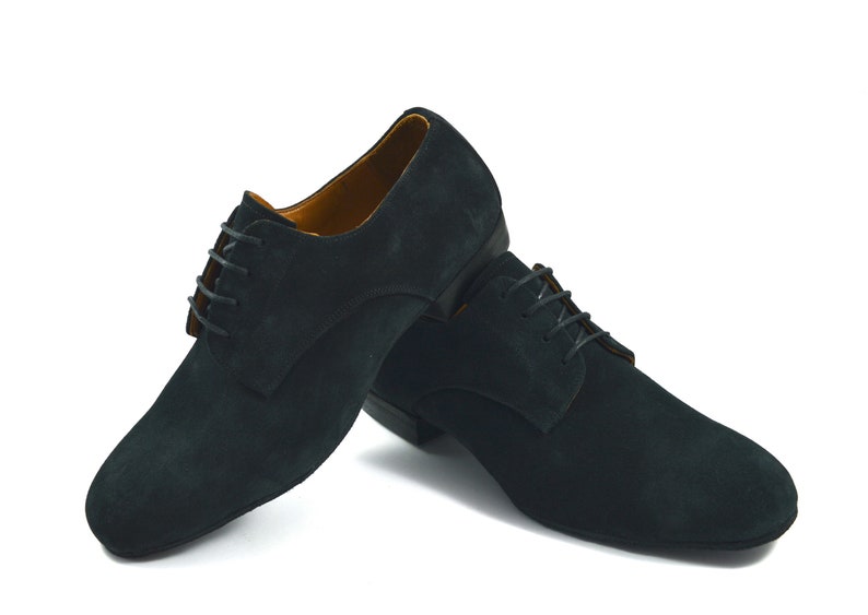 Zapatos de baile de tango argentino para hombre en piel serraje burdeos o negro imagen 5