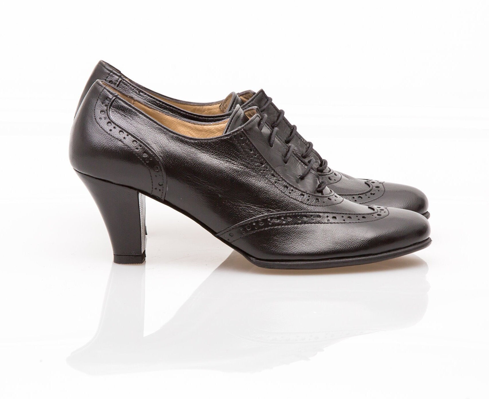 Comme Des Garçons Kitten Heel Pointed-toe Brogues In Black | ModeSens