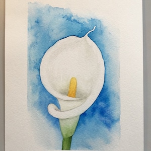 Calla Lilly watercolour A5 print