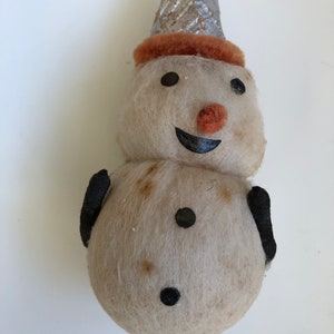 Vintage Cotton Batten Snowman - 1940&#39;s Occupied Japan