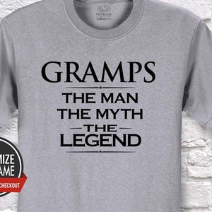 Gramps The Man The Myth The Legend, Grandpa Gift, Gramps Birthday, Father&#39;s Day, Gramps Tshirt, Gramps Gift Idea, Baby Shower, Pregnancy