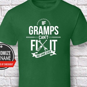 If Gramps Can&#39;t Fix It No One Can, Grandpa Gift, Gramps Birthday, Father&#39;s Day, Gramps TShirt, Gramps Gift Idea, Gramps Gift, Baby Shower