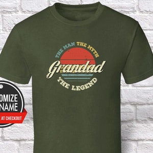 Grandad, The Man, The Myth, The Legend, Birthday T-Shirt, Birthday Gift, Birthday Idea, Father&#39;s T-Shirt, Father&#39;s Day, Father&#39;s Gift, Funny