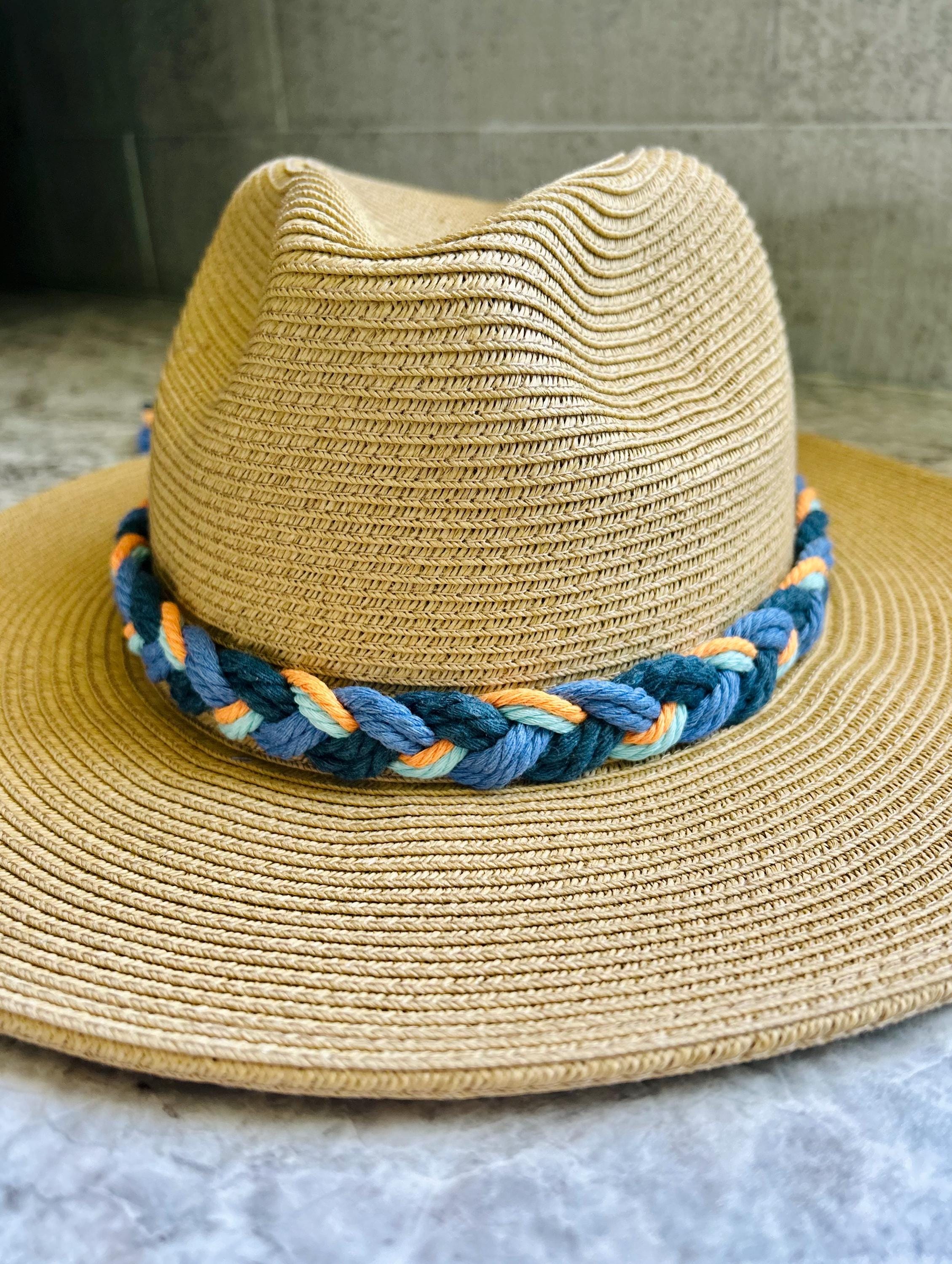 20 Colorful Hand Braided Hat Bands - Sun Hat Band With Tassels Handwoven Hatband, Wool Hatband, Hatband for Cowboy Hat  main image 4