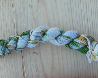 handdyed mini sock weight merino yarn