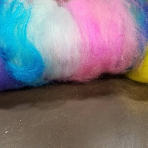 Art batt hand dyed merino, bfl, angora, silk, firestar, easter bunny colors wool, perfect for felting, spinning, image 4