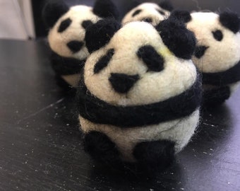 Needle felted panda bear