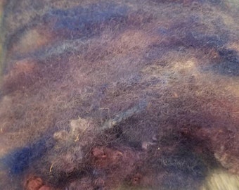 Art batt - hand dyed bfl, textured, perfect for felting, spinning,