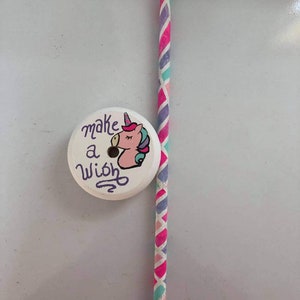 Unicorn  drop spindle, make a wish, handpainted and handcrafted