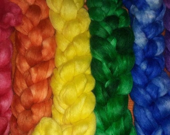 Single color roving hand dyed,  tonal roving, hand dyed roving, four ounces