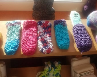 Hand crocheted popsicle holder