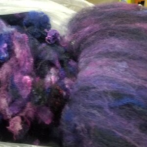 Art batt - hand dyed bfl, textured, perfect for felting, spinning,