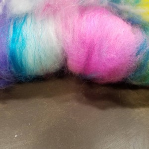 Art batt hand dyed merino, bfl, angora, silk, firestar, easter bunny colors wool, perfect for felting, spinning, image 5