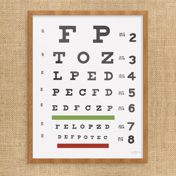 Snellen Chart Standard Size